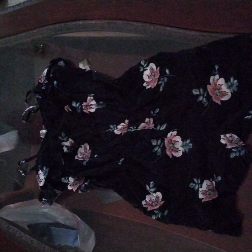 Black with flowers jumpsuit